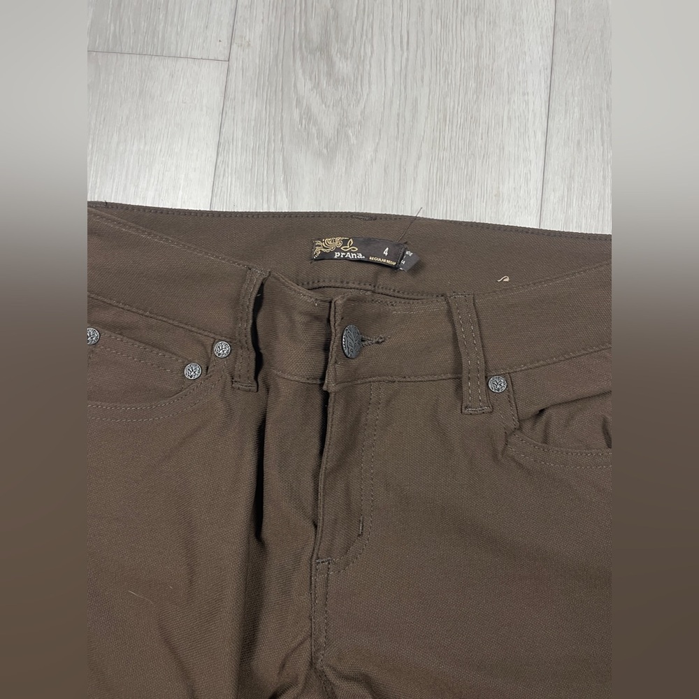 PrAna Moto Skinny Pants Size 4 Brown Nylon Stretch Outdoor Hiking Travel - Picture 3 of 8